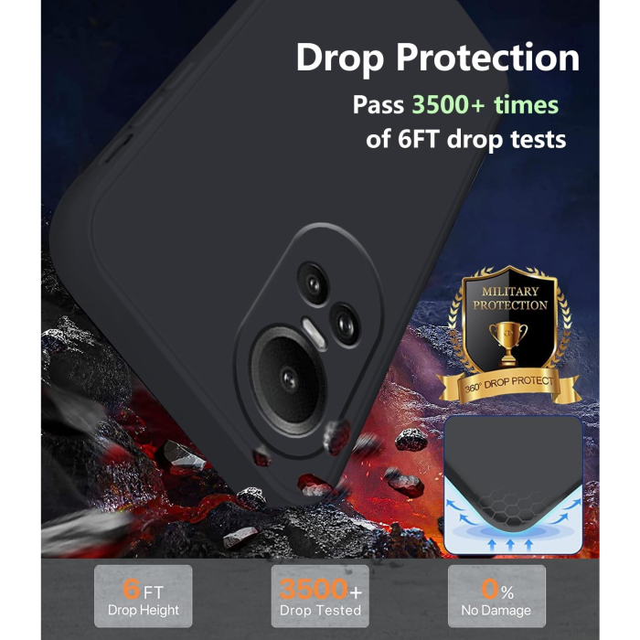 Husa de Protectie, , pentru Oppo Reno 10 Pro 5G, Liquid Silicone, cu Microfibra pe Interior, Protectie Antisoc, Compatibil Incarcare Wireless, Negru [4]