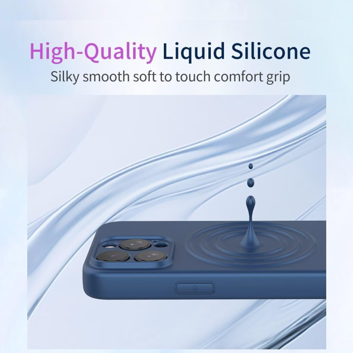 Husa de Protectie, , pentru Oppo Reno 11 F, Liquid Silicone, cu Microfibra pe Interior, Protectie Antisoc, Compatibil Incarcare Wireless, Albastru [4]