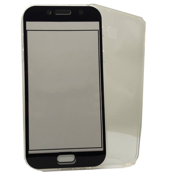 Husa de protectie ® pentru Samsung A7 2017 Full Tpu 360 V2 Transparent cu margini negre [2]