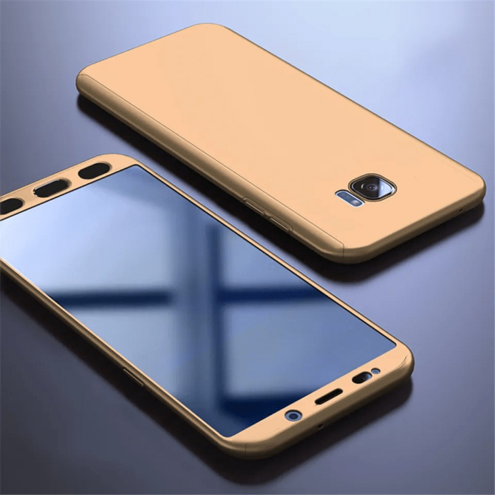 Husa de Protectie, , pentru Samsung Galaxy A51, cu Acoperire Completa 360, Folie de Protectie, Plastic, Auriu [2]