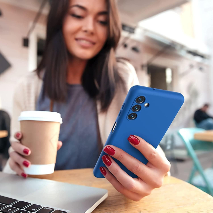 Husa de Protectie, , pentru Samsung Galaxy S23 FE, Liquid Silicone, cu Microfibra pe Interior, Protectie Antisoc, Compatibil Incarcare Wireless, Albastru [2]