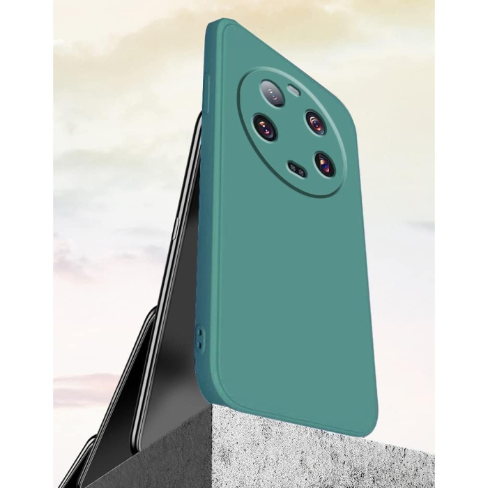 Husa de Protectie, , pentru Xiaomi 14 Ultra, Liquid Silicone, cu Microfibra pe Interior, Protectie Antisoc, Compatibil Incarcare Wireless, Verde [3]