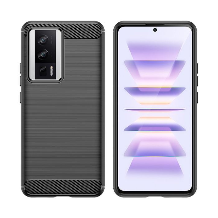 Husa de Protectie pentru Xiaomi Redmi 12, , Protectie 360, din TPU cu element de Carbon, Anti Alunecare, 1.8 mm, Negru [2]