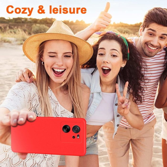 Husa de Protectie, , pentru Xiaomi Redmi 13T, Liquid Silicone, cu Microfibra pe Interior, Protectie Antisoc, Compatibil Incarcare Wireless, Rosu [2]