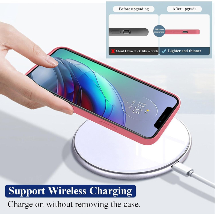 Husa de Protectie, , pentru Xiaomi Redmi Note 12 Pro 5G, Liquid Silicone, cu Microfibra pe Interior, Protectie Antisoc, Compatibil Incarcare Wireless, Rosu Camellia [3]