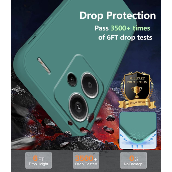Husa de Protectie, , pentru Xiaomi Redmi Note 13 Pro Plus 5G, Liquid Silicone, cu Microfibra pe Interior, Protectie Antisoc, Compatibil Incarcare Wireless, Verde [10]
