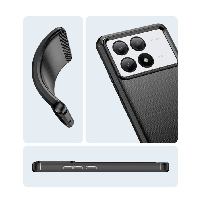 Husa de Protectie pentru Xiaomi Redmi Note 13C 5G, , Protectie 360, din TPU cu element de Carbon, Anti Alunecare, 1.8 mm, Negru [6]