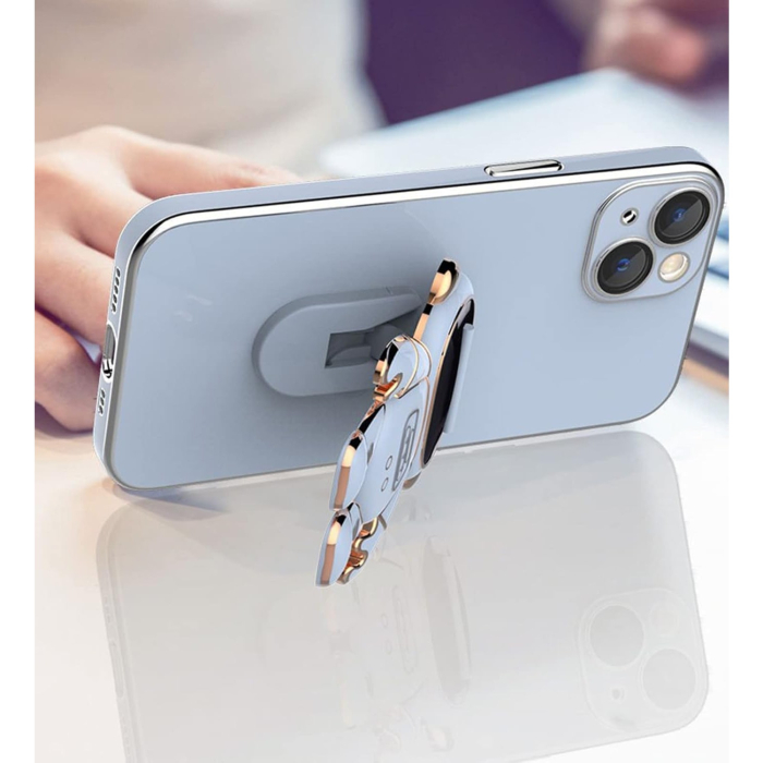 Husa de Protectie TPU 2in1, , pentru Apple iPhone 14, Astronaut cu Suport, Antisoc, Rezistenta la Impact, Protectie Camera, Albastru [7]