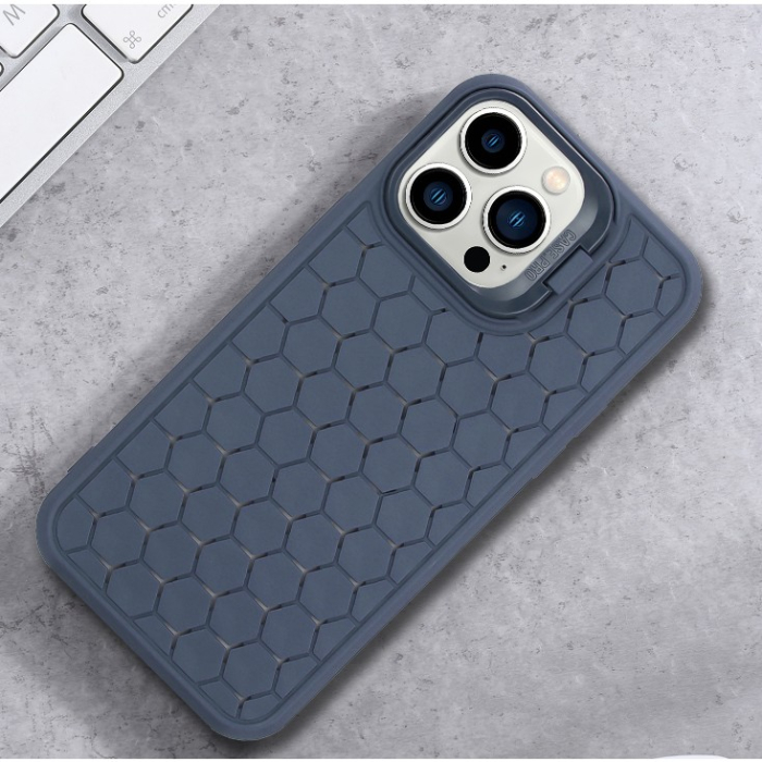 Husa de Protectie TPU, , pentru Apple iPhone 15 Pro Max, 3D Cube, cu Inel, Protectie Camera, Antisoc, Antizgariere, Antialunecare, Acoperire Completa, Albastru [5]
