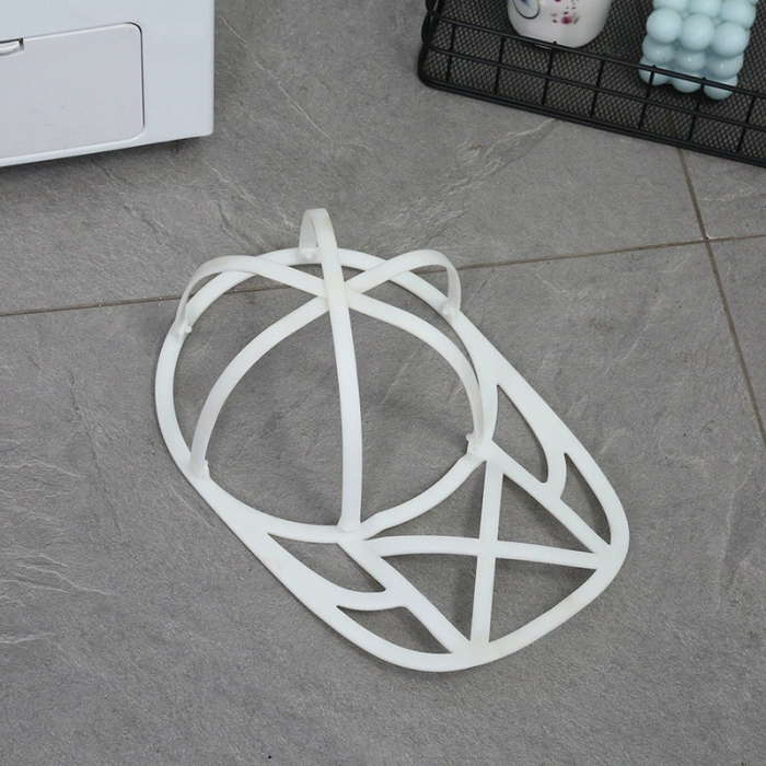 Husa de Spalare Sapca, , pentru Masina de Spalat, din Poliester, Circumferinta 53 cm, cu Fermoar, cu Suport Sapca, Alb [3]