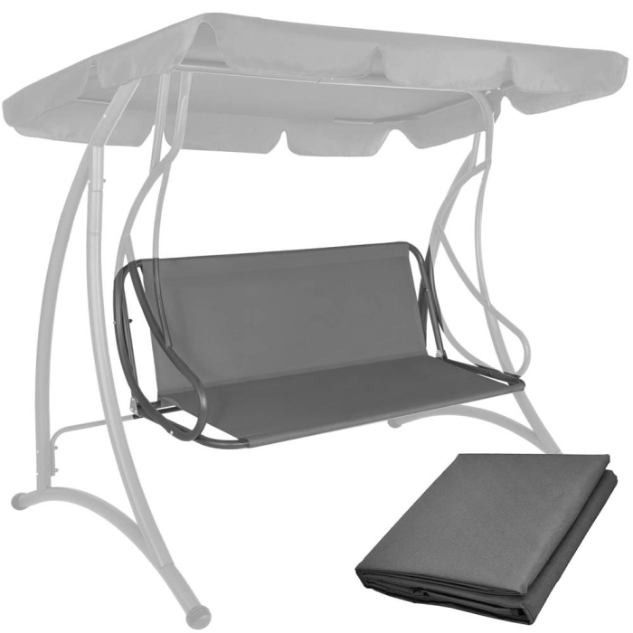 Husa din panza pentru leagan gradina de 4 persoane, sezut si spatar, 155x100cm, gri [13]