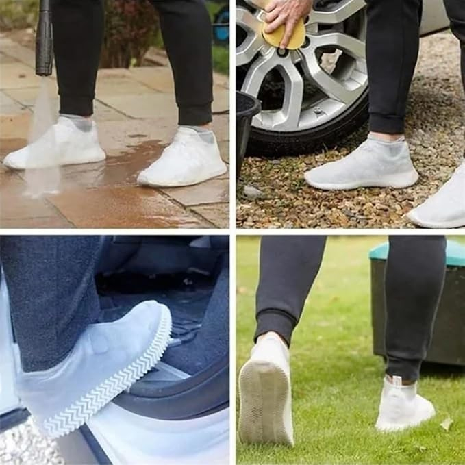 Husa Incaltaminte, , Impermeabila, Antiderapanta, din Latex, 13 x 13 x 2 cm, Marime L 41-47 cm, Alb [5]