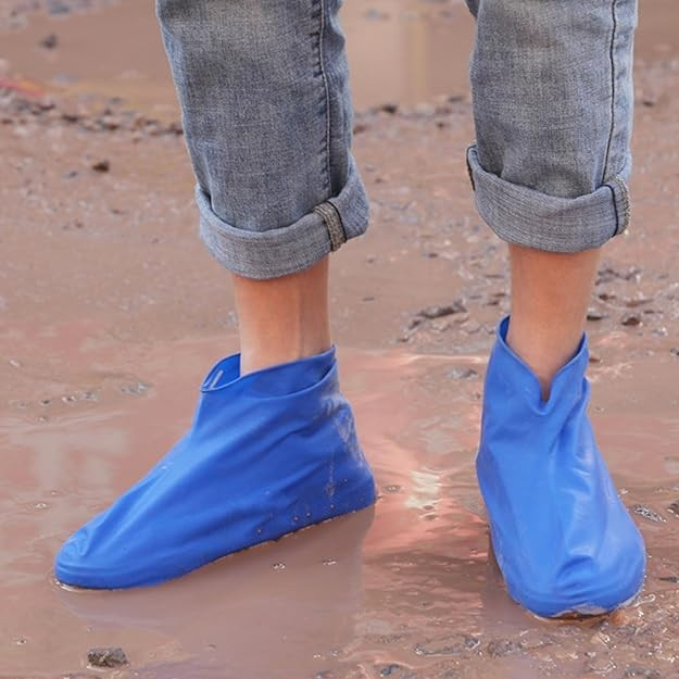 Husa Incaltaminte, , Impermeabila, Antiderapanta, din Latex, 13 x 13 x 2 cm, Marime M 34-40 cm, Albastru [3]