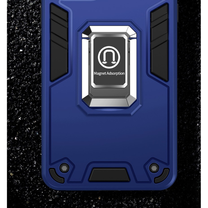 Husa Iron Warriors pentru iPhone 12 Pro, , Hybrid Ring Holder Kickstand, Albastru inchis [5]