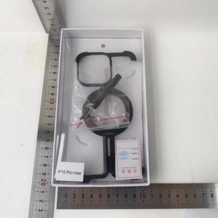 Husa MagSafe Metalica Compatibila cu iPhone 15 Pro, , Clear Case, Aliaj de Aluminiu, cu Magnet, fara Rama, Antisoc, Antizgariere, Incarcare Wireless, Negru Metalizat [2]