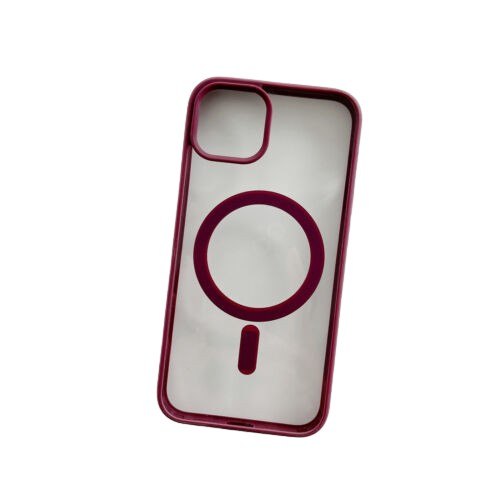 Husa MagSafe pentru Apple iPhone 14, Full Cover, Frosted Acrylic Color Big Hole, Magnetica, Incarcare Wireless, , Mov [3]