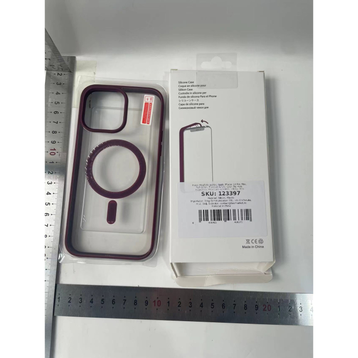 Husa MagSafe pentru Apple iPhone 14 Pro Max, Full Cover, Frosted Acrylic Color Big Hole, Magnetica, Incarcare Wireless, , Mov [3]