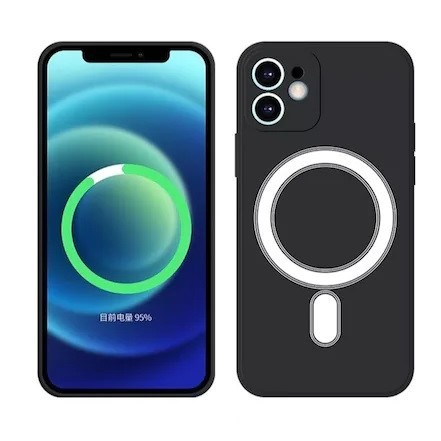 Husa MagSafe pentru Apple iPhone 14 Pro Max, Silicon, Protectie pentru camera, Magnetica, Incarcare Wireless, , Negru [4]