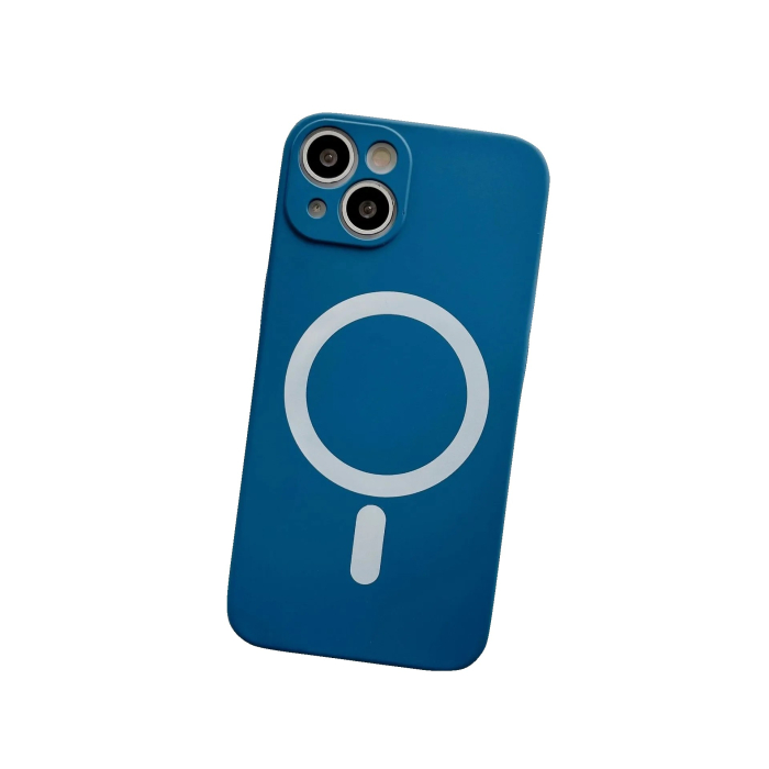 Husa MagSafe pentru Apple iPhone 14 Pro, Silicon, Protectie pentru camera, Magnetica, Incarcare Wireless, , Albastru [2]