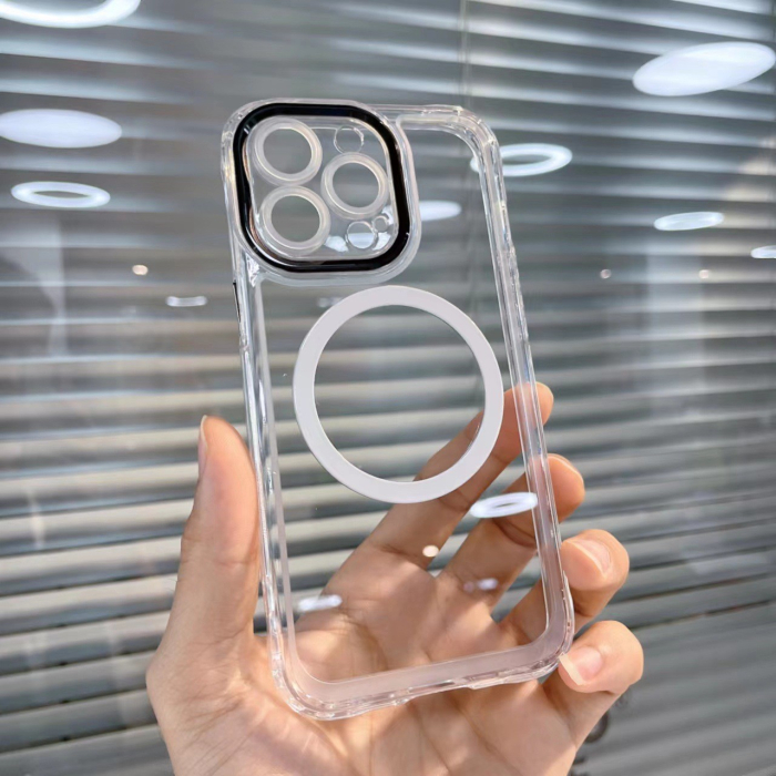 Husa MagSafe Silicone pentru iPhone 12 Pro Max, , Transparenta, Magnetica, Extra Protectie Camera Negru [3]