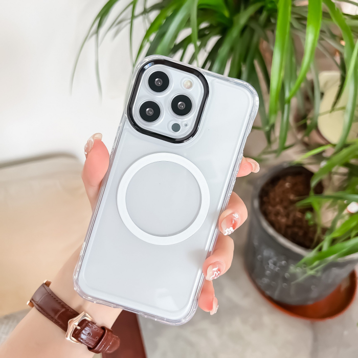 Husa MagSafe Silicone pentru iPhone 13 Pro, , Transparenta, Magnetica, Extra Protectie Camera Negru [2]