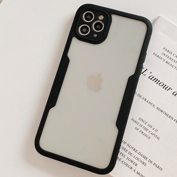 Husa Max Defence pentru iPhone 13 Pro, Bumper Negru, Fata Dubla Transparenta, Protectie Antisoc Full 360 ( fata, spate, margini ),  [3]
