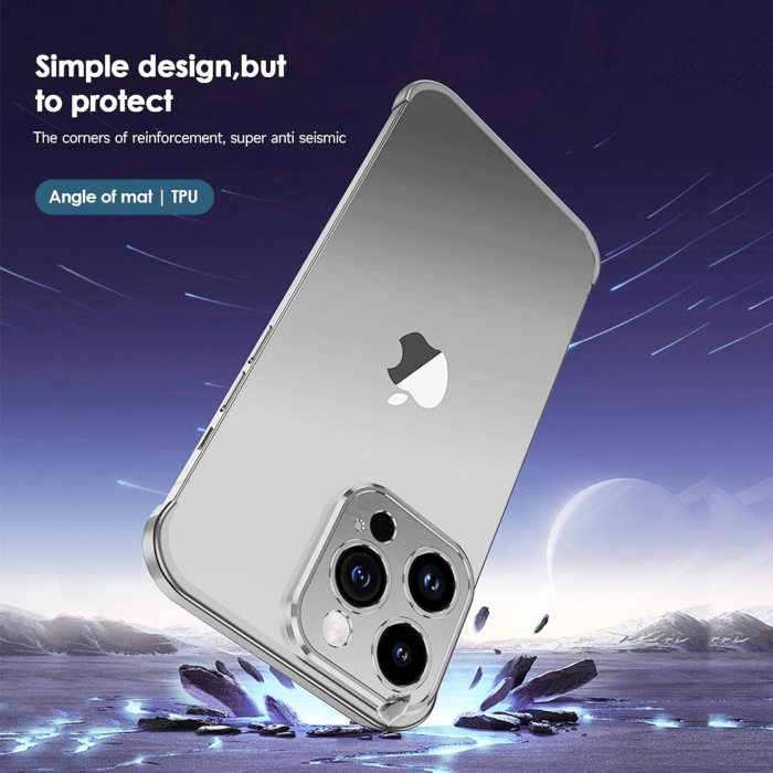 Husa Metalica Edgeless Compatibila cu iPhone 16 Pro, , Protectie pentru Colturi si Camera, Aliaj Aluminiu, Antisoc, Antizgariere, Argintiu Titan [5]
