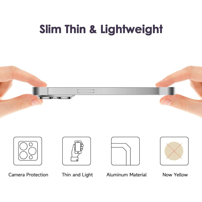 Husa Metalica Edgeless Compatibila cu iPhone 16 Pro, , Protectie pentru Colturi si Camera, Aliaj Aluminiu, Antisoc, Antizgariere, Argintiu Titan [7]