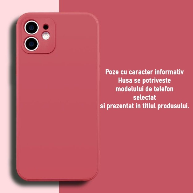 Husa pentru Apple iPhone 14 , Liquid Silicone, cu Microfibra pe interior, Protectie Antisoc, Wine red, Claret [3]