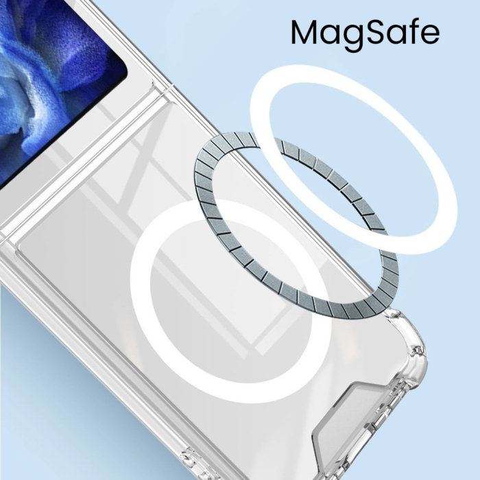 Husa pentru Samsung Galaxy Z FLIP6, , Husa de Protectie cu Anti-Shock, Tehnologie MagSafe Magnetic, Design Ultra Subtire, Anti alunecare, TPU Acrilic, Transparent [6]