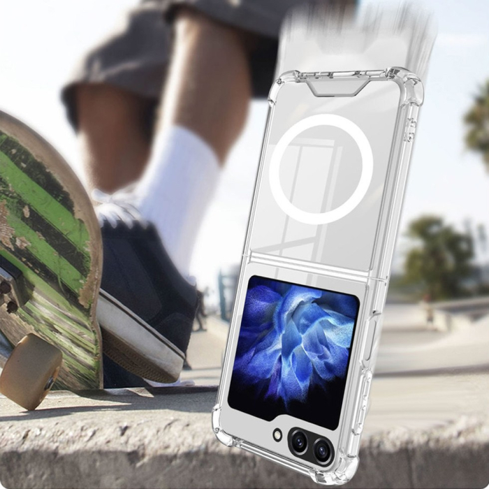 Husa pentru Samsung Galaxy Z FLIP6, , Husa de Protectie cu Anti-Shock, Tehnologie MagSafe Magnetic, Design Ultra Subtire, Anti alunecare, TPU Acrilic, Transparent [4]