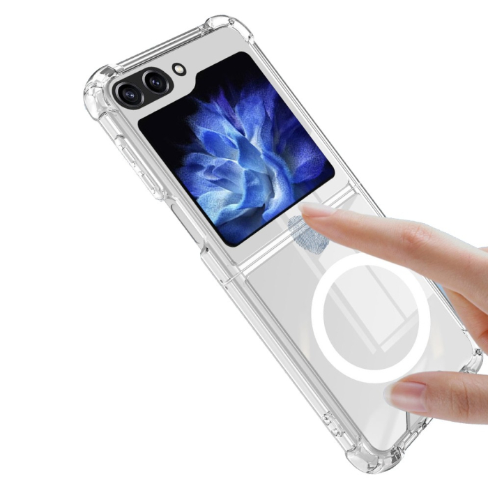 Husa pentru Samsung Galaxy Z FLIP6, , Husa de Protectie cu Anti-Shock, Tehnologie MagSafe Magnetic, Design Ultra Subtire, Anti alunecare, TPU Acrilic, Transparent [3]