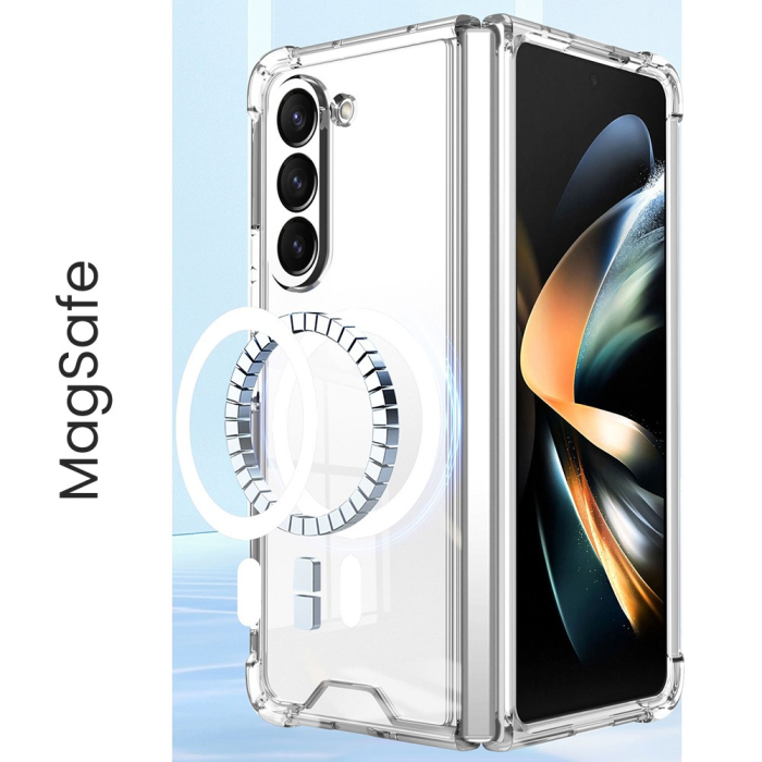 Husa pentru Samsung Galaxy Z FOLD6, , Husa de Protectie cu Anti-Shock, Tehnologie MagSafe Magnetic, Design Ultra Subtire, Anti alunecare, TPU Acrilic, Transparent [3]