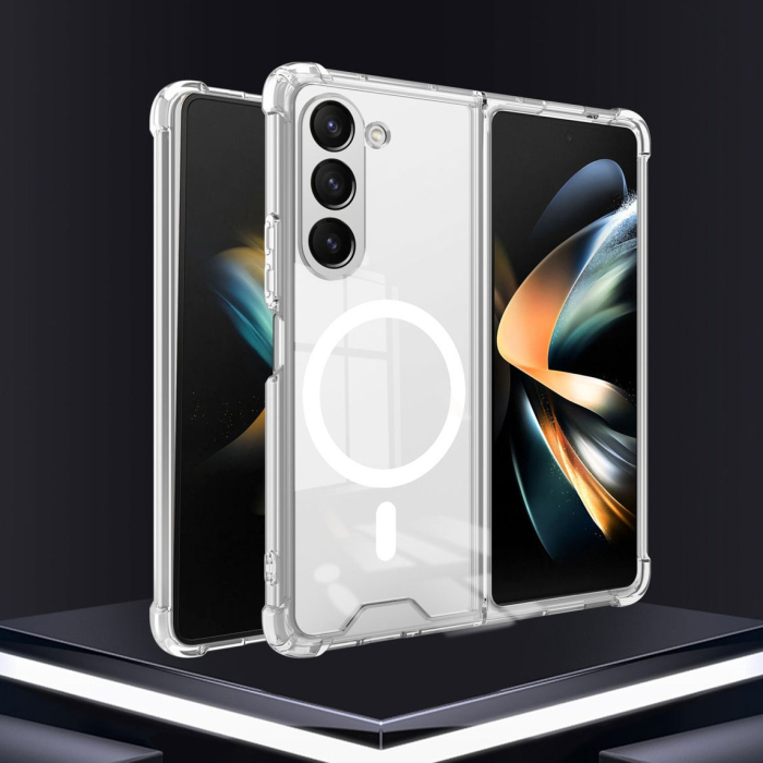 Husa pentru Samsung Galaxy Z FOLD6, , Husa de Protectie cu Anti-Shock, Tehnologie MagSafe Magnetic, Design Ultra Subtire, Anti alunecare, TPU Acrilic, Transparent [5]