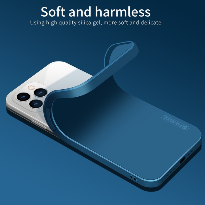 Husa protectie compatibila cu Apple iPhone 11 Pro Max Liquid Silicone Case Albastru inchis [26]