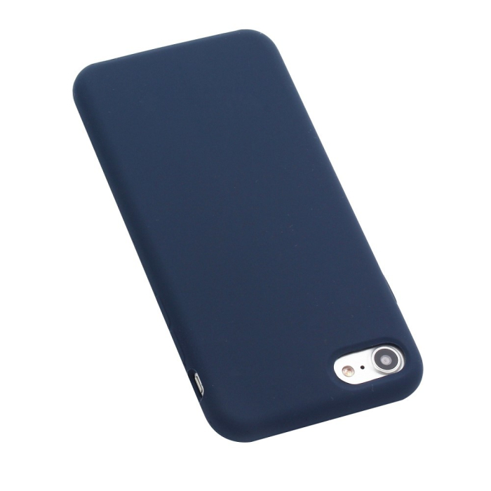 Husa protectie compatibila cu Apple iPhone 7/8/SE 2020 Liquid Silicone Case Albastru Inchis [3]