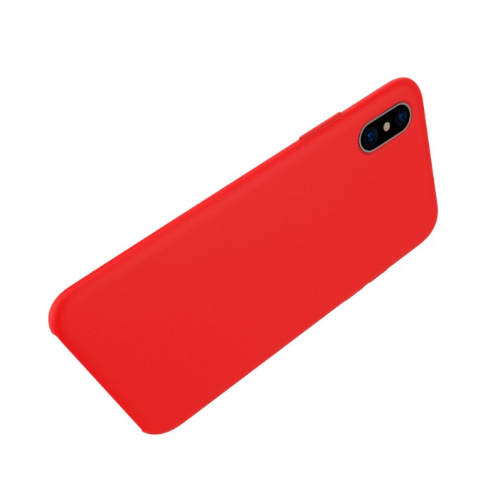 Husa protectie compatibila cu Apple iPhone X/XS Liquid Silicone Case Rosu [4]