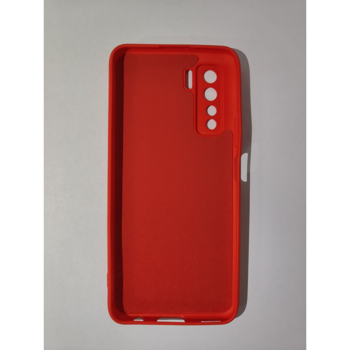 Husa protectie compatibila cu Huawei P40 Lite 5G Liquid Silicone Case Rosu [3]