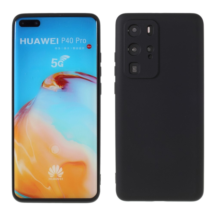 Husa protectie compatibila cu Huawei P40 Pro Liquid Silicone Case Negru [9]