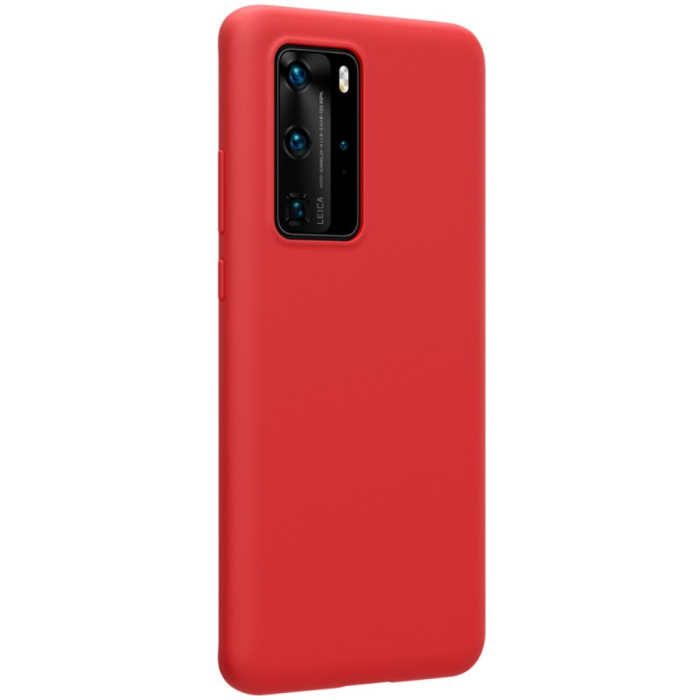 Husa protectie compatibila cu Huawei P40 Pro Liquid Silicone Case Rosu [4]