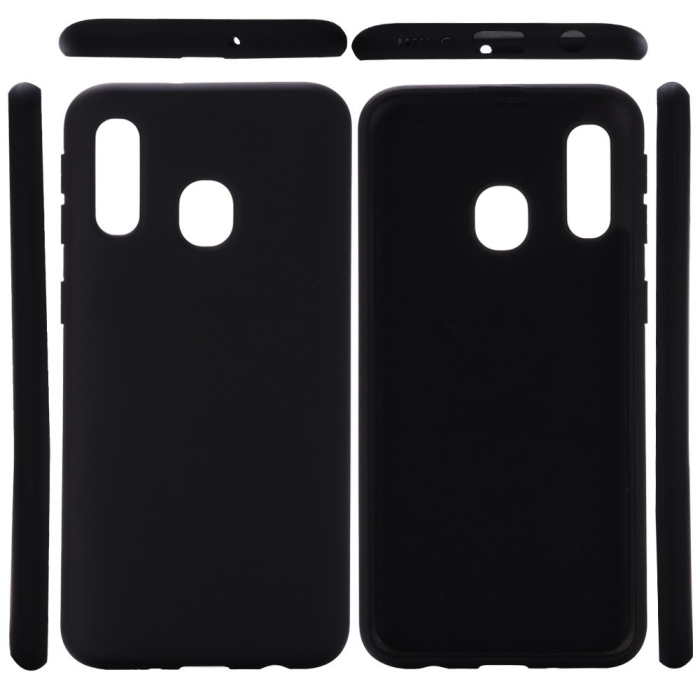 Husa protectie compatibila cu Samsung A20E Liquid Silicone Case Negru [2]