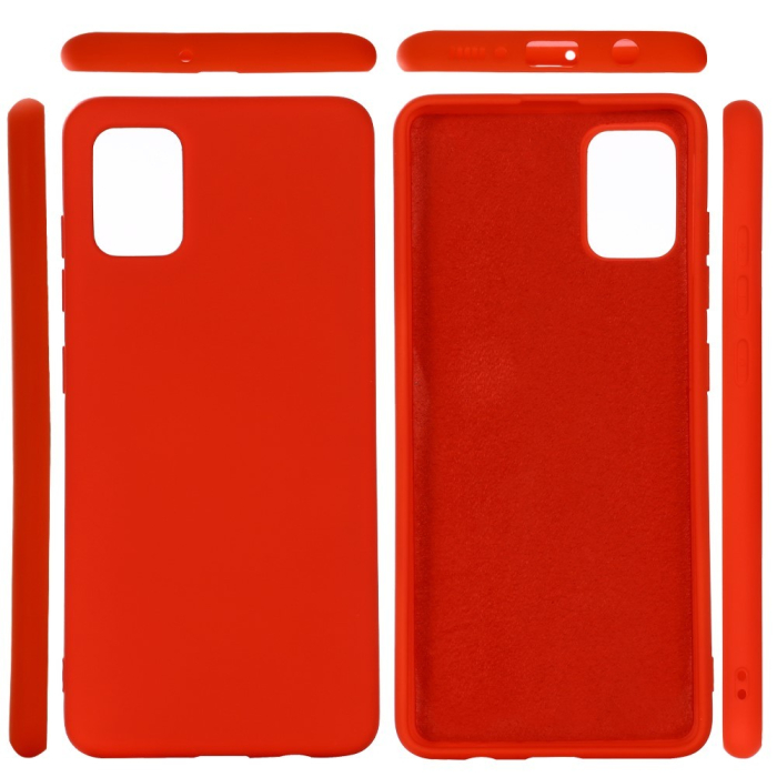 Husa protectie compatibila cu Samsung A71 Liquid Silicone Case Rosu [6]