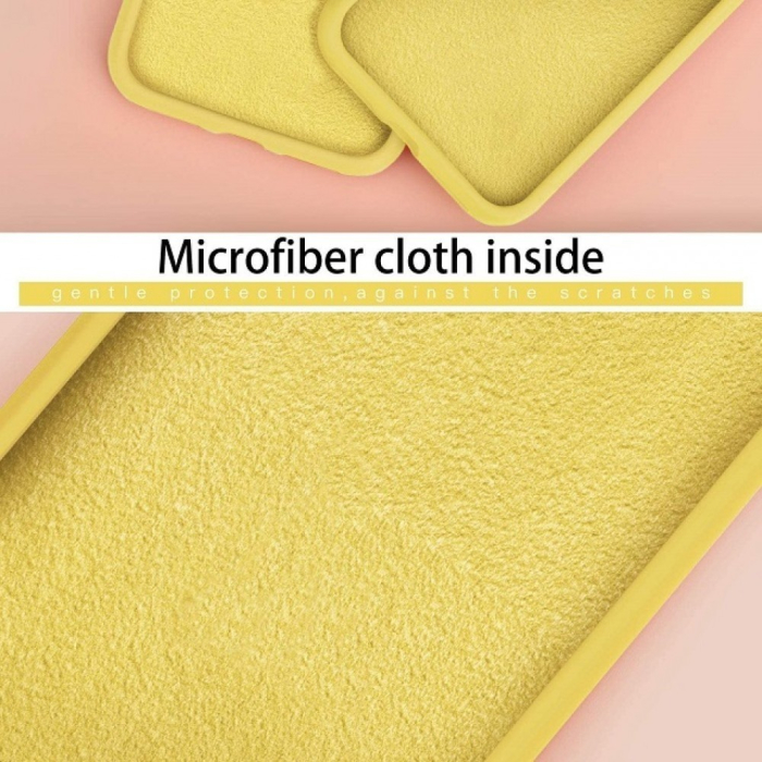 Husa protectie compatibila cu Samsung Galaxy A12 Liquid Silicone Ring cu suport rotativ Galben [6]