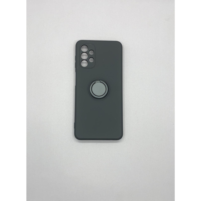 Husa protectie compatibila cu Samsung Galaxy A32 5G Liquid Silicone Ring cu suport rotativ Negru [7]