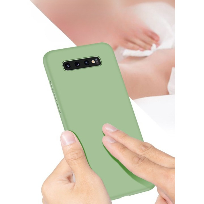 Husa protectie compatibila cu Samsung Galaxy S10 E Liquid Silicone Case Verde inchis [2]