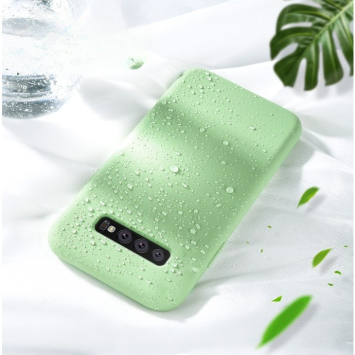 Husa protectie compatibila cu Samsung Galaxy S10 E Liquid Silicone Case Verde inchis [4]