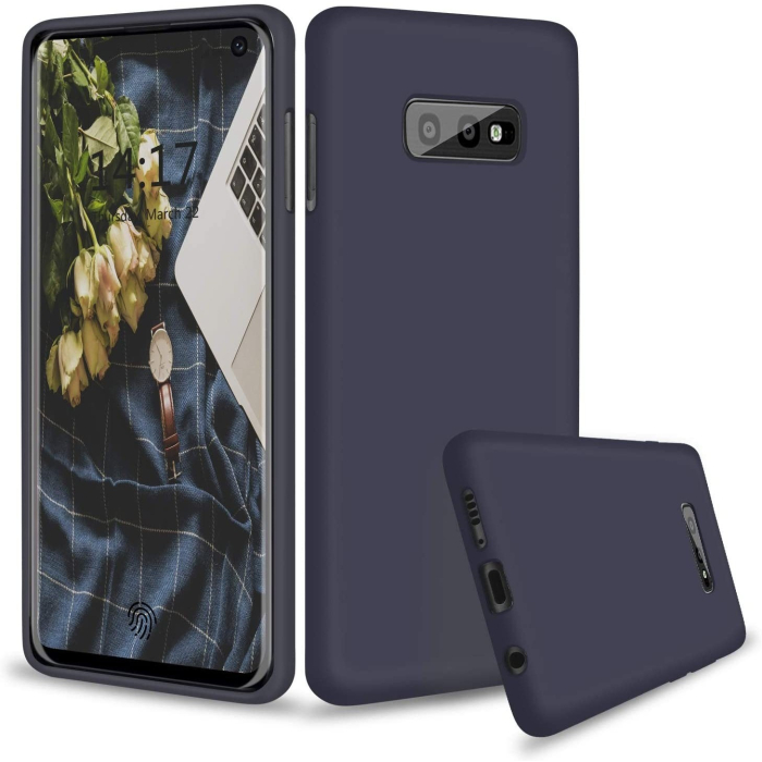 Husa protectie compatibila cu Samsung S10 E Liquid Silicone Case Albastru inchis [6]