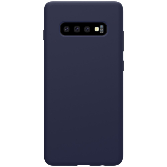 Husa protectie compatibila cu Samsung S10 Plus Liquid Silicone Case Albastru inchis [2]