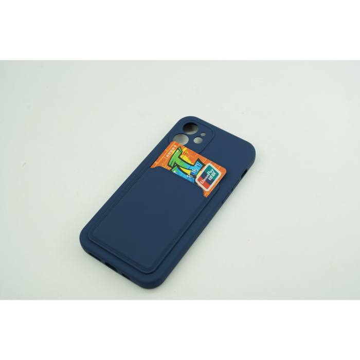 Husa protectie cu suport card compatibila cu Samsung A12 Albastru inchis [2]