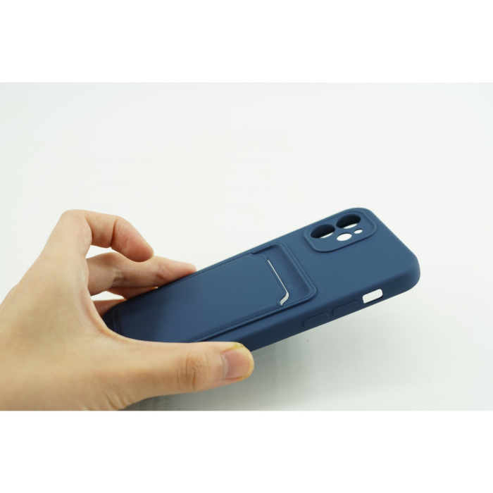 Husa protectie cu suport card compatibila cu Samsung A72 Albastru inchis [5]